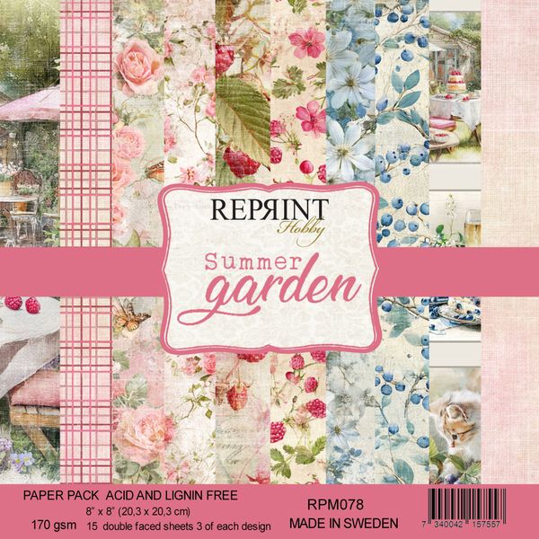 Reprint - 8x8 - RPM078 - Summer Garden - Paper Pack