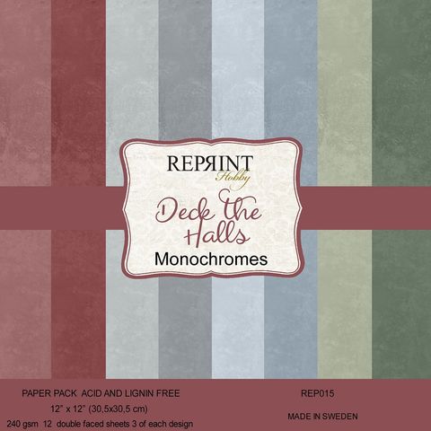 Hovedbilde Reprint - 12x12 - REP015 - Deck the Halls Monochromes - Paper Pack