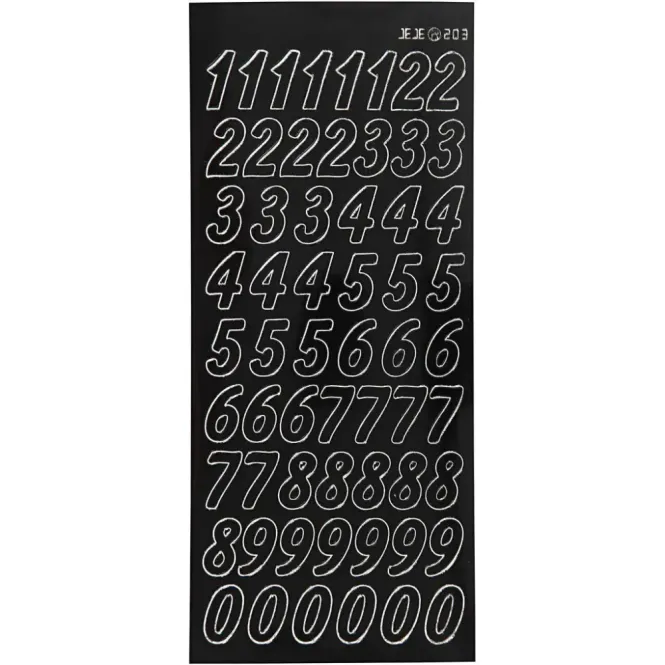 Hovedbilde Creotime - Outline stickers - 170291 - Tall 0-9 - Svart