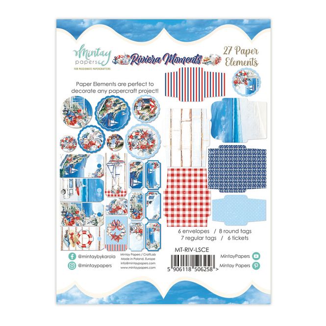Hovedbilde Mintay - RIV - Riviera Moments - Paper Elements - 27 pcs